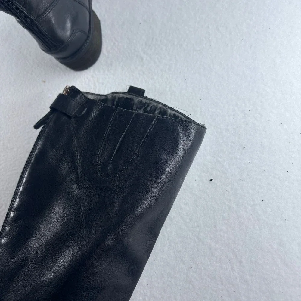 Sam Edelman Black Leather Riding Boots Knee High Womens Sz‎ 7 Equestrian Western